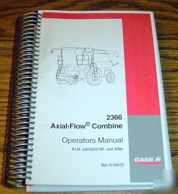 Case ih 2366 axial flow combine operators manual