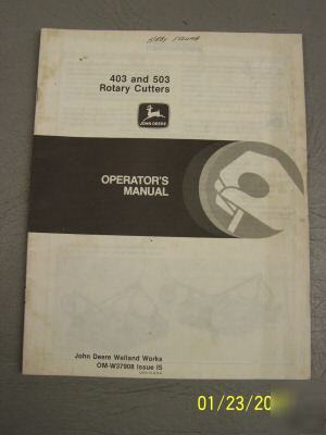 John deere 403 503 rotary cutters operator's manual