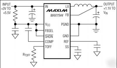 Maxim MAX1644 2A dc-dc with synchronous rectifier 