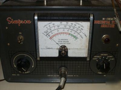 Simpson capacitor tester tv horizontal system analyzer