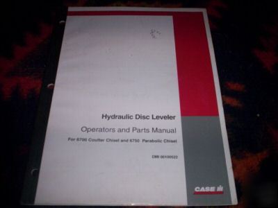 Case ih hydraulic disc leveler operator & parts manual 