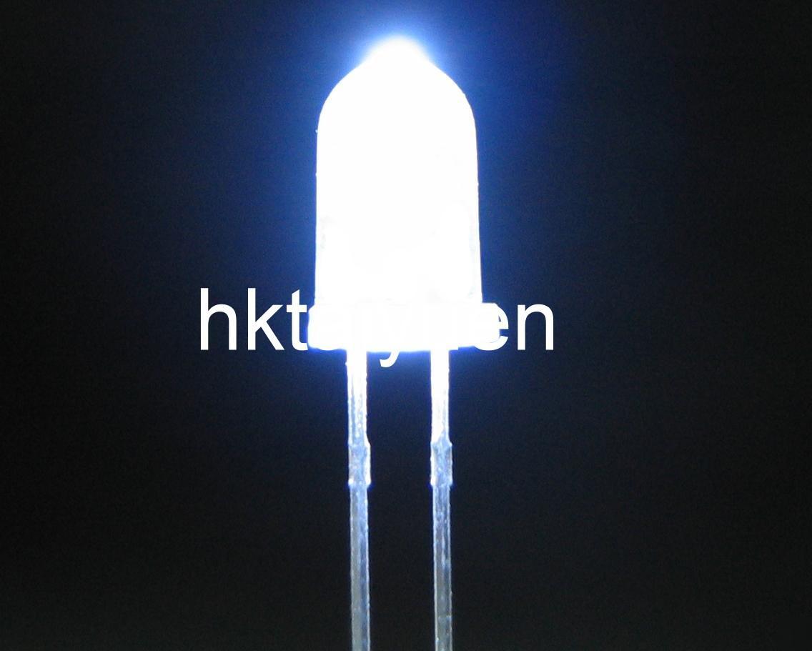 100X white 5MM led 15000MCD lamp light free resistors