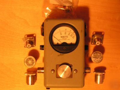 Bird wattmeter model 43 with 2 slugs and adapters