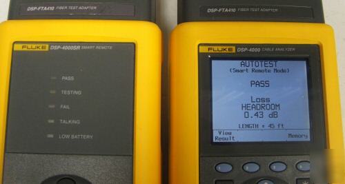 Fluke dsp-4000 FTA410 CAT5E CAT6 fiber certifier dsp