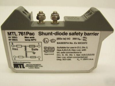 Mtl 761PAC shunt-diode safety barrier, 9V - 350 ohm