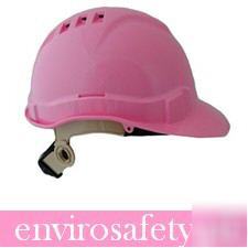 New vented pink hard hat w/ ratchet hardhats for women 