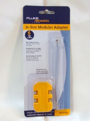 Fluke in-line 6 wire telecom telephone modular adapter