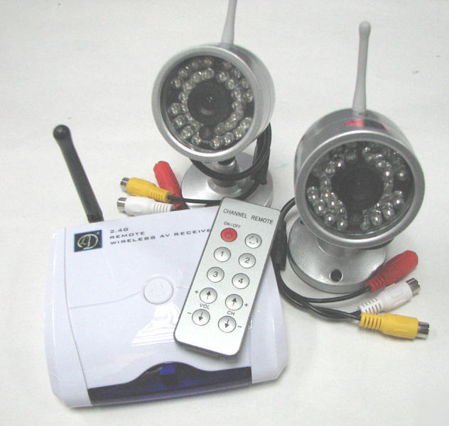 Security system wireless 2.4G+2*30IR color camera