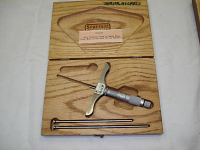 Starrett no. 445 depth gauge in case w/4 & 5