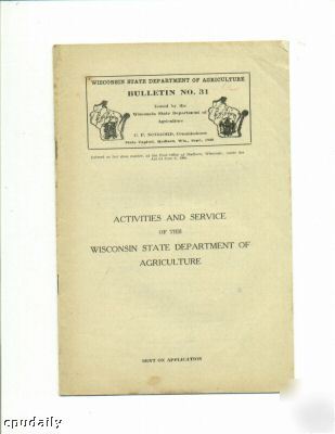 Old bulletin, wisconsin activities & service 1920