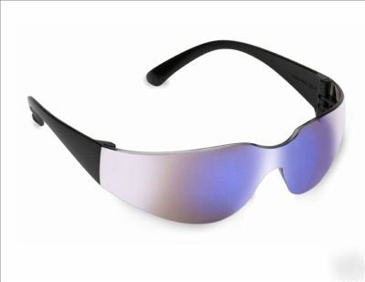 Safety glasses blue mirrored lens 12PK ski/cycle