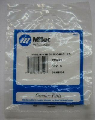 Miller 073429 fuse, mintr gl slo-blo 15, amp 32 5-pack