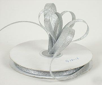 1/4 in 33 yd silver metallic ribbon wedding favor party