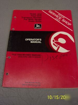 John deere operators manual dealer copy transport hitch