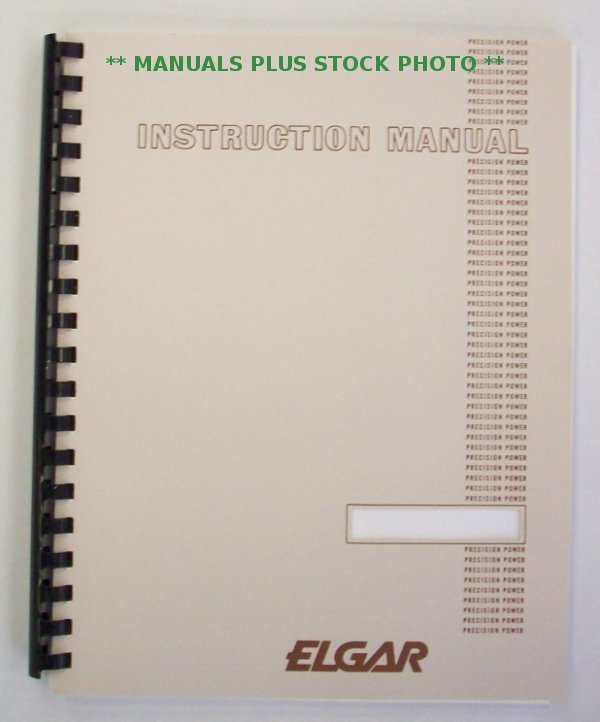 Elgar 121B to 121B op/service manual - $5 shipping 