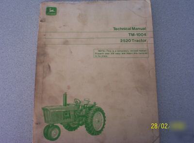 John deere model 2520 series farm tractor tech manual