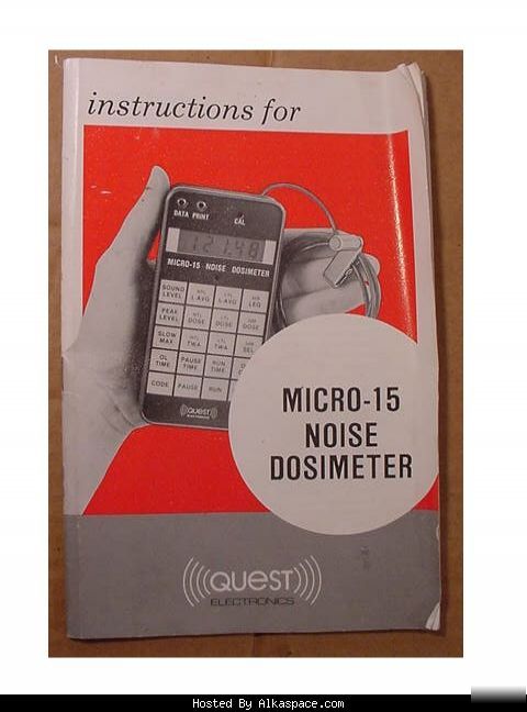 Quest micro 15 noise dosimeter instruction manual