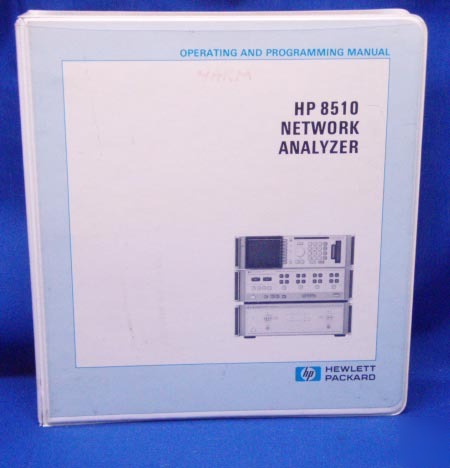 Hp 8510 network analyzer operating & programing manual