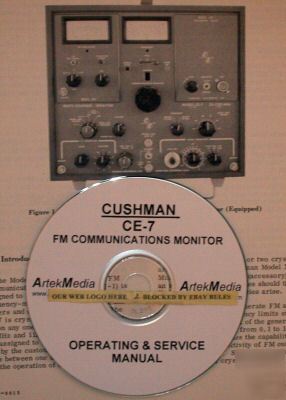 Cushman ce-7 operating & service manual