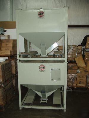 Imcs brand 1000 lb capacity flow thru material hopper