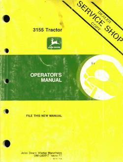 John deere operators manual for 3155 tractor tractors f