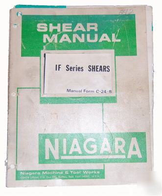 Niagara if series shear & parts list manual