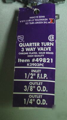 Lot of 13 quarter turn 3 way valves 1/2