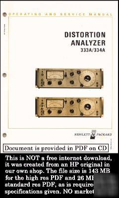 Hp 333A & 334A operating & service manual - please read