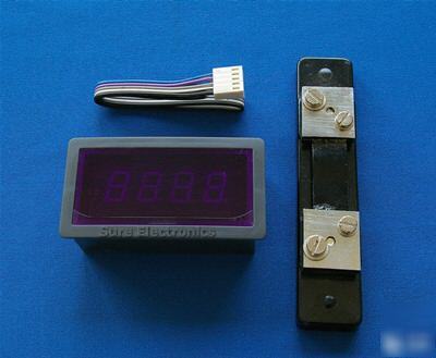 3Â½ digital blue led dc 0~50A amp panel meter + shunt