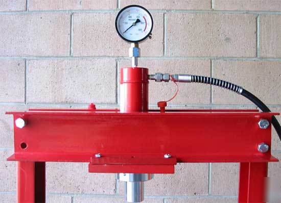 20 ton hydraulic ram oil pump shop press w/ gauge 