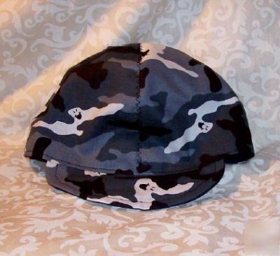 Gray camo ghosts welder welding biker hat, your size