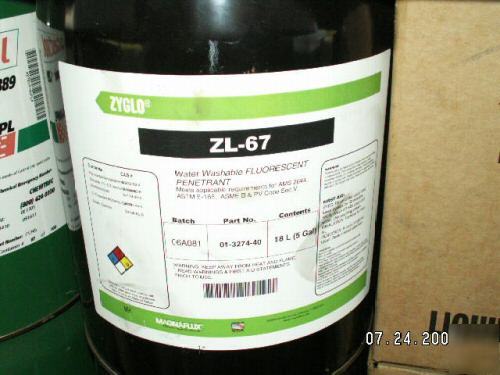 Magnaflux zyglo zl-67 5 gal welding penetrant dye