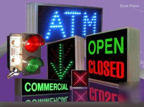 New neon illuminated banking traffic controllers sign