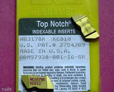 10PC NG3178R KC810 kennametal grooving insert 