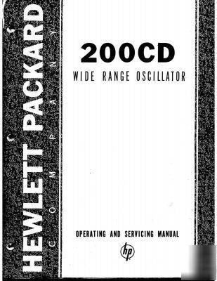 Agilent hp 200CD operation & service manual