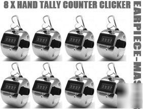 8 x hand tally 4-digit counter clicker