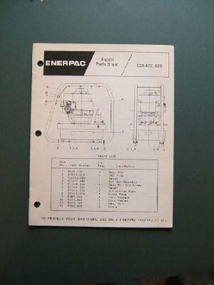 Enerpac egs-422,425 pump repair parts sheet manual