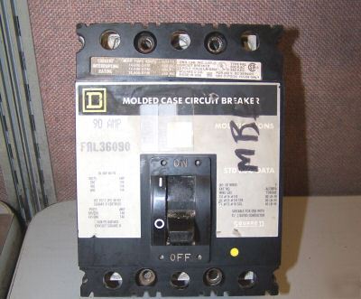 Square d 90 amp circuit breaker FAL36090 600 vac 3 pole