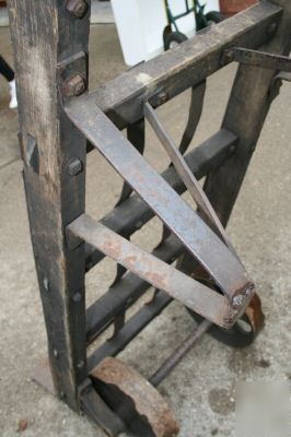 Vintage heavy duty old hand truck dolly welding cart