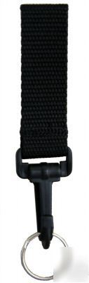 Hwc black nylon police key ring holder - slide-on plain