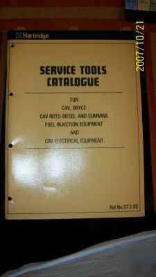 Hartridge service tools catalogue printed in england