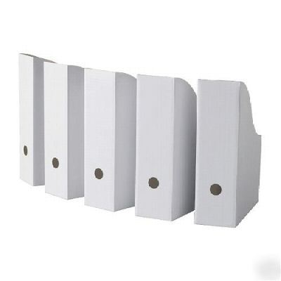 New ikea flyt magazine file storage boxes 5 white