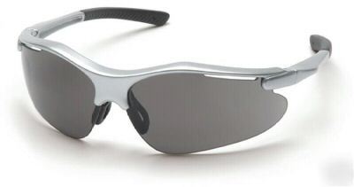 Pyramex fortress gray silver frame safety glasses