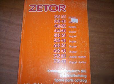 Zetor 3321 to 7341 super tractor parts catalogue