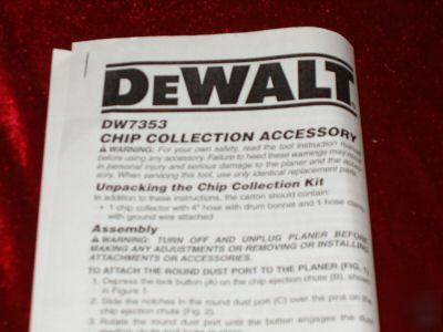 Dewalt heavy duty chip accessory use w/ DW735 planer