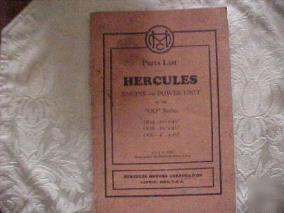 Hercules motors co. 4-cylinder engine parts list 1935