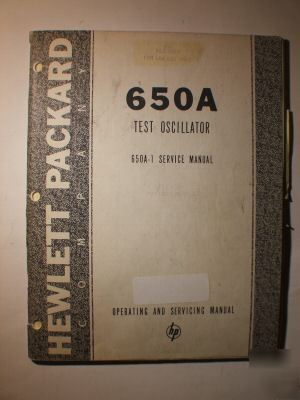 Hp hewlett-packars 650A test oscillator manual-ec
