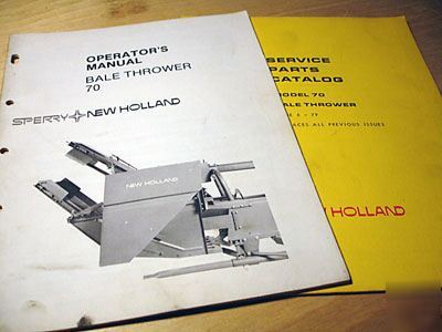 New holland 70 bale thrower parts and operator's manual