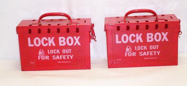 New lot 2 brady safety lock lockout tag out boxes box