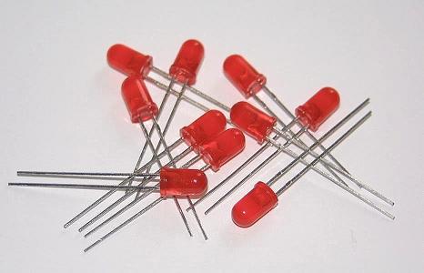 Ten 5MM red leds with resistors for 12V